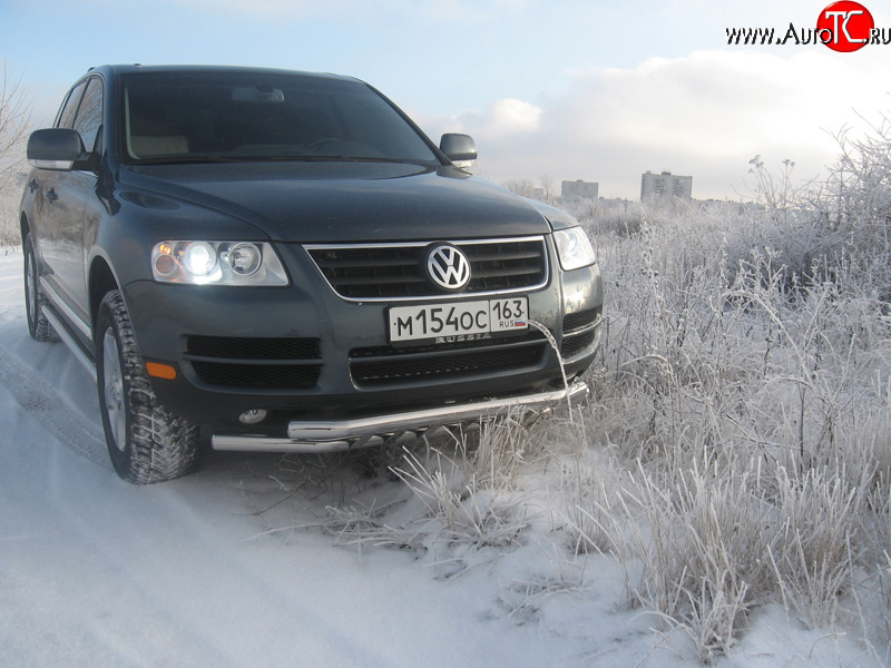 13 699 р. Двойная Защита переднего бампера Metall Design Volkswagen Touareg GP дорестайлинг (2002-2007)  с доставкой в г. Санкт‑Петербург