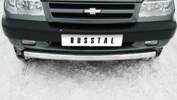 12 499 р. Одинарная защита переднего бампера Russtal диаметром 76 мм Chevrolet Niva 2123 дорестайлинг (2002-2008)  с доставкой в г. Санкт‑Петербург. Увеличить фотографию 1