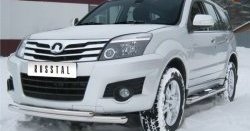 Защита переднего бампера (2 трубыØ63 и 42 мм, нержавейка) Russtal Great Wall Hover H3  дорестайлинг (2010-2014)