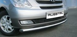 15 649 р. Одинарная защита переднего бампера Russtal 76 мм Hyundai Starex/Grand Starex/H1 TQ рестайлинг (2014-2018)  с доставкой в г. Санкт‑Петербург. Увеличить фотографию 2