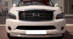 18 749 р. Одинарная защита переднего бампера SLITKOFF 76 мм INFINITI QX56 Z62 (2010-2013) (Неокрашенный)  с доставкой в г. Санкт‑Петербург. Увеличить фотографию 2