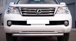 20 999 р. Защита переднего бампера (2 трубыØ76 и 42 мм, нержавейка) SLITKOFF Lexus GX460 J150 дорестайлинг (2009-2013)  с доставкой в г. Санкт‑Петербург. Увеличить фотографию 2