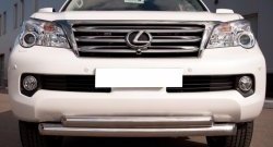 26 999 р. Защита переднего бампера (2 трубыØ76 и 63 мм, нержавейка) SLITKOFF Lexus GX460 J150 дорестайлинг (2009-2013)  с доставкой в г. Санкт‑Петербург. Увеличить фотографию 2