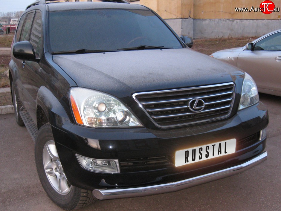 19 399 р. Одинарная защита переднего бампера Russtal 76 мм  Lexus GX470  J120 (2002-2007) дорестайлинг  с доставкой в г. Санкт‑Петербург