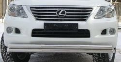 21 899 р. Защита переднего бампера (2 трубыØ70 мм, нержавейка) Russtal Lexus LX570 J200 дорестайлинг (2007-2012)  с доставкой в г. Санкт‑Петербург. Увеличить фотографию 1