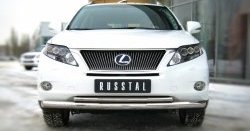 16 999 р. Защита переднего бампера (2 трубыØ76 и 42 мм, нержавейка) Russtal Lexus RX270 AL10 дорестайлинг (2010-2012)  с доставкой в г. Санкт‑Петербург. Увеличить фотографию 1