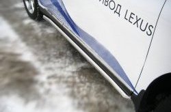 22 499 р. Защита порогов SLITKOFF из круглой трубы диаметром 63 мм Lexus RX450H AL10 дорестайлинг (2009-2012)  с доставкой в г. Санкт‑Петербург. Увеличить фотографию 2