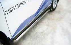 Защита порогов SLITKOFF из круглой трубы диаметром 76 мм Lexus RX450H AL10 дорестайлинг (2009-2012)