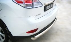 Защита заднего бампера (Ø76 мм, нержавейка) Russtal Lexus RX350 AL10 дорестайлинг (2008-2012)