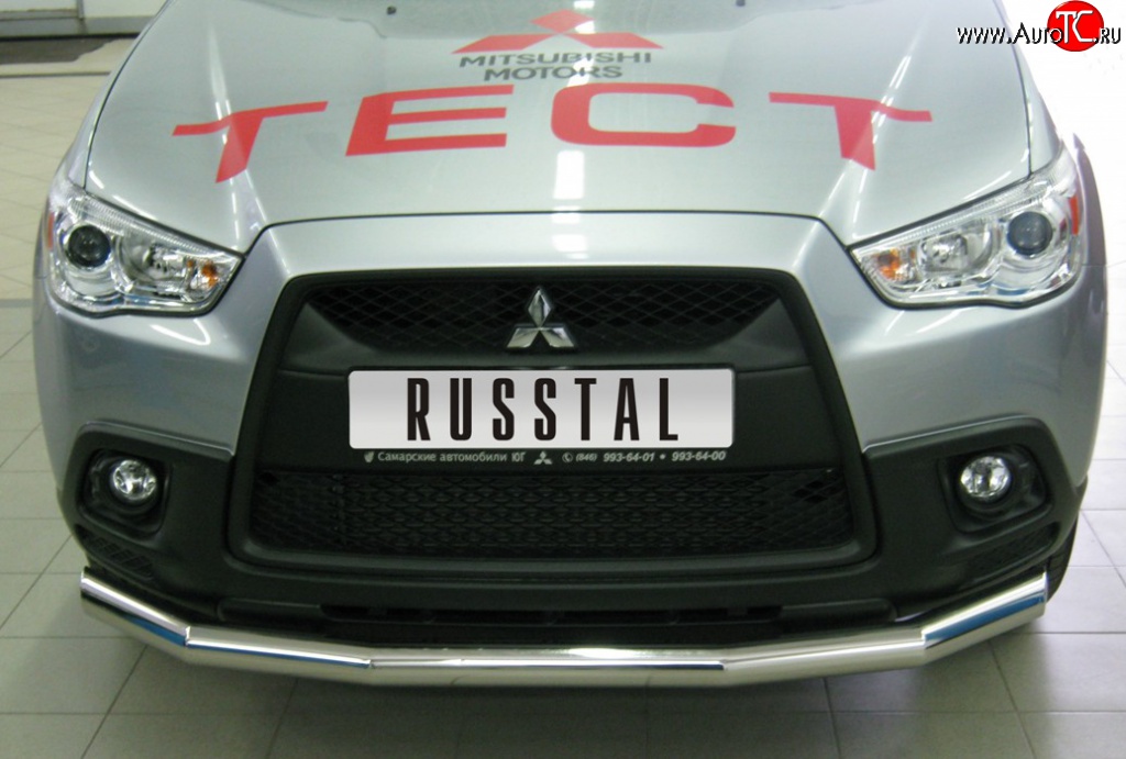 16 999 р. Одинарная защита переднего бампера SLITKOFF диаметром 63 мм Mitsubishi ASX дорестайлинг (2010-2012)  с доставкой в г. Санкт‑Петербург