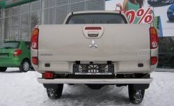 15 999 р. Защита заднего бампера (Ø76 мм, нержавейка) Russtal Mitsubishi L200 4  дорестайлинг (2006-2014)  с доставкой в г. Санкт‑Петербург. Увеличить фотографию 1