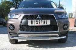 17 549 р. Одинарная защита переднего бампера Russtal диаметром 76 мм Mitsubishi Outlander XL (CW)  рестайлинг (2010-2013)  с доставкой в г. Санкт‑Петербург. Увеличить фотографию 1