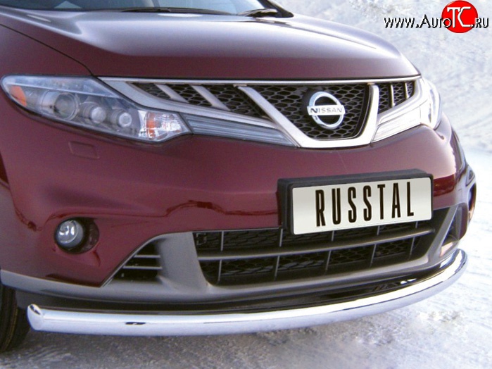 13 099 р. Одинарная защита переднего бампера Russtal (76 мм) Nissan Murano 2 Z51 рестайлинг (2010-2016)  с доставкой в г. Санкт‑Петербург