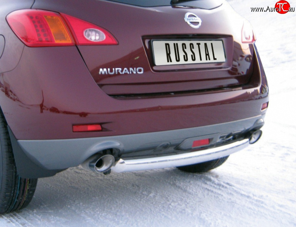 16 899 р. Защита заднего бампера (Ø63 мм, нержавейка) SLITKOFF  Nissan Murano  2 Z51 (2008-2011) дорестайлинг  с доставкой в г. Санкт‑Петербург