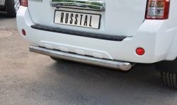 15 399 р. Защита заднего бампера (Ø76 мм, нержавейка) Russtal Nissan Pathfinder R51 рестайлинг (2009-2014)  с доставкой в г. Санкт‑Петербург. Увеличить фотографию 1