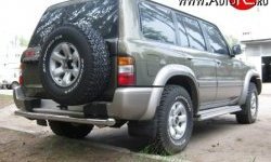 16 899 р. Защита заднего бампера (Ø76 мм, нержавейка) SLITKOFF Nissan Patrol 5 Y61 дорестайлинг (1997-2001)  с доставкой в г. Санкт‑Петербург. Увеличить фотографию 2