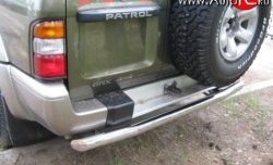 16 899 р. Защита заднего бампера (Ø76 мм, нержавейка) SLITKOFF Nissan Patrol 5 Y61 дорестайлинг (1997-2001)  с доставкой в г. Санкт‑Петербург. Увеличить фотографию 3