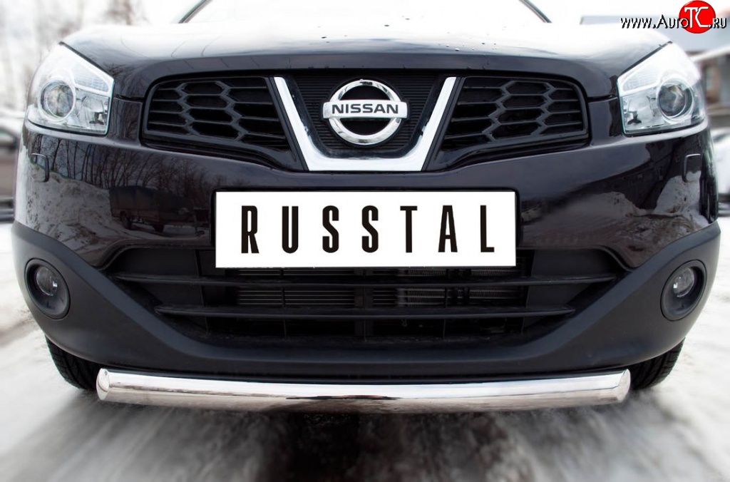 14 449 р. Одинарная защита переднего бампера Russtal диаметром 63 мм Nissan Qashqai 1 J10 рестайлинг (2010-2013)  с доставкой в г. Санкт‑Петербург