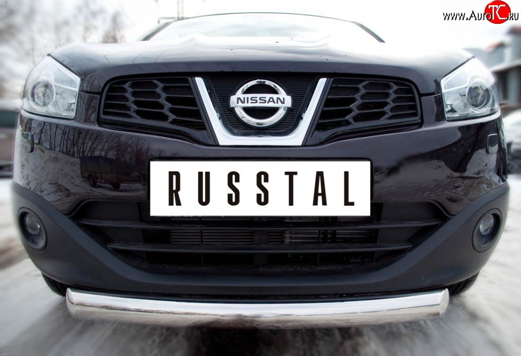 14 549 р. Одинарная защита переднего бампера Russtal диаметром 76 мм Nissan Qashqai 1 J10 рестайлинг (2010-2013)  с доставкой в г. Санкт‑Петербург