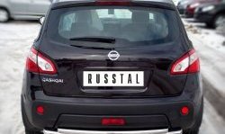 15 649 р. Защита заднего бампера (Ø63 и 42 мм, нержавейка) Russtal Nissan Qashqai 1 J10 рестайлинг (2010-2013) (полированная нержавейка)  с доставкой в г. Санкт‑Петербург. Увеличить фотографию 2