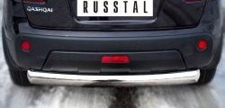 Защита заднего бампера (Ø76 мм, нержавейка) Russtal Nissan Qashqai 1 J10 рестайлинг (2010-2013)