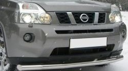 Одинарная защита переднего бампера Russtal диаметром 63 мм Nissan X-trail 1 T30 дорестайлинг (2000-2003)