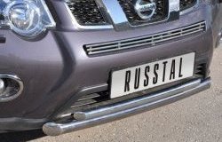 10 899 р. Защита переднего бампера (2 трубыØ63 и 42 мм, нержавейка) Russtal  Nissan X-trail  2 T31 (2010-2015) рестайлинг  с доставкой в г. Санкт‑Петербург. Увеличить фотографию 2