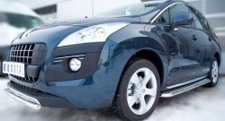 14 499 р. Защита переднего бампера (Ø 42 мм, нержавейка) SLITKOFF Peugeot 3008 дорестайлинг (2009-2013)  с доставкой в г. Санкт‑Петербург. Увеличить фотографию 3