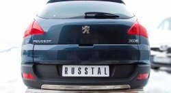 16 849 р. Защита заднего бампера (Ø75х42 мм, нержавейка) Russtal Peugeot 3008 рестайлинг (2013-2017)  с доставкой в г. Санкт‑Петербург. Увеличить фотографию 3