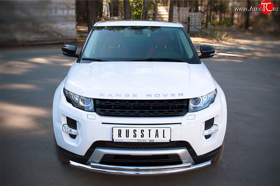 20 999 р. Защита переднего бампера (Dynamic, 2 трубыØ63 и 42 мм, нержавейка) SLITKOFF  Land Rover Range Rover Evoque  1 L538 (2011-2015) дорестайлинг 3 дв., дорестайлинг 5 дв.  с доставкой в г. Санкт‑Петербург