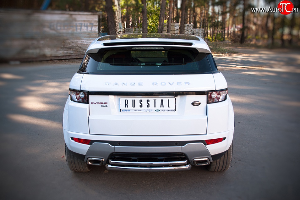 17 999 р. Защита заднего бампера (к-я DYNAMIC, Ø63 и 42 мм, нержавейка) SLITKOFF  Land Rover Range Rover Evoque  1 L538 (2011-2015) дорестайлинг 3 дв., дорестайлинг 5 дв.  с доставкой в г. Санкт‑Петербург