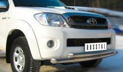 16 999 р. Защита переднего бампера (2 трубыØ63 мм, нержавейка) Russtal Toyota Hilux AN10,AN20 1-ый рестайлинг (2008-2011)  с доставкой в г. Санкт‑Петербург. Увеличить фотографию 2