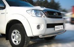 12 999 р. Одинарная защита переднего бампера Russtal диаметром 63 мм Toyota Hilux AN10,AN20 1-ый рестайлинг (2008-2011)  с доставкой в г. Санкт‑Петербург. Увеличить фотографию 2