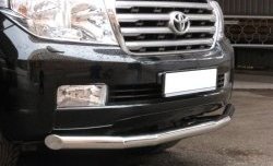 Одинарная защита переднего бампера Russtal диаметром 76 мм Toyota Land Cruiser 200 дорестайлинг (2007-2012)