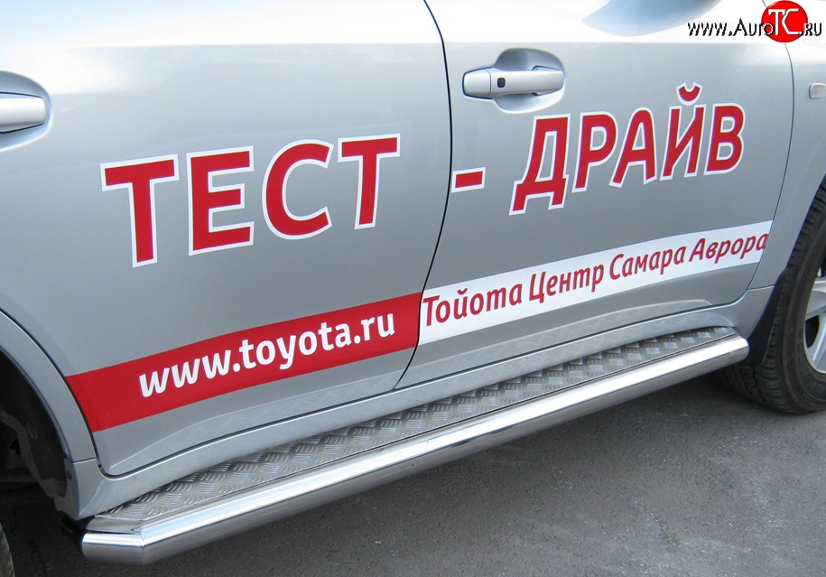 33 849 р. Широкая защита порогов SLITKOFF Toyota Land Cruiser 200 дорестайлинг (2007-2012)  с доставкой в г. Санкт‑Петербург