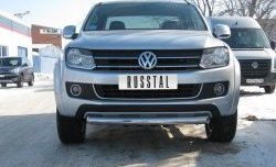 11 099 р. Одинарная защита переднего бампера Russtal диаметром 76 мм Volkswagen Amarok дорестайлинг (2009-2016)  с доставкой в г. Санкт‑Петербург. Увеличить фотографию 1