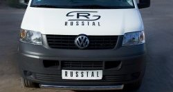 12 549 р. Одинарная защита переднего бампера Russtal диаметром 63 мм Volkswagen Transporter T5 дорестайлинг (2003-2009)  с доставкой в г. Санкт‑Петербург. Увеличить фотографию 2