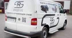 15 749 р. Защита заднего бампера (Ø76 мм, нержавейка) Russtal Volkswagen Transporter T5 дорестайлинг (2003-2009)  с доставкой в г. Санкт‑Петербург. Увеличить фотографию 1