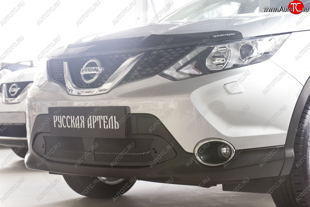 2 099 р. Защитная сетка решетки переднего бампера РА Nissan Qashqai 2 J11 рестайлинг (2017-2022)  с доставкой в г. Санкт‑Петербург