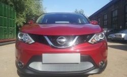 1 539 р. Сетка на бампер Russtal (хром) Nissan Qashqai 2 J11 рестайлинг (2017-2022)  с доставкой в г. Санкт‑Петербург. Увеличить фотографию 3