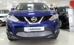 1 539 р. Сетка на бампер Russtal (хром) Nissan Qashqai 2 J11 рестайлинг (2017-2022)  с доставкой в г. Санкт‑Петербург. Увеличить фотографию 1