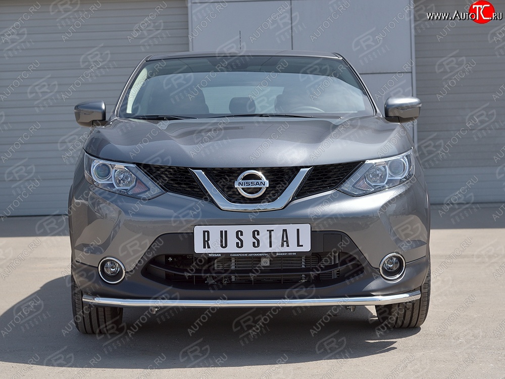 10 399 р. Защита переднего бампера (Ø42 мм, нержавейка, SPB) Russtal Nissan Qashqai 2 J11 дорестайлинг (2013-2019)  с доставкой в г. Санкт‑Петербург