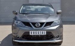 12 499 р. Защита переднего бампера (Ø42 мм, нержавейка) Russtal Nissan Qashqai 2 J11 дорестайлинг (2013-2019)  с доставкой в г. Санкт‑Петербург. Увеличить фотографию 1