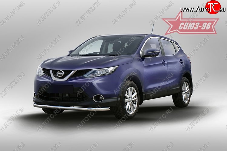 2 384 р. Защита переднего бампера одинарная Souz-96 (d60) Nissan Qashqai 2 J11 дорестайлинг (2013-2019)  с доставкой в г. Санкт‑Петербург