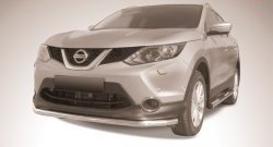 10 299 р. Одинарная защита переднего бампера из трубы диаметром 57 мм Slitkoff Nissan Qashqai 2 J11 дорестайлинг (2013-2019) (Нержавейка, Полированная)  с доставкой в г. Санкт‑Петербург. Увеличить фотографию 1