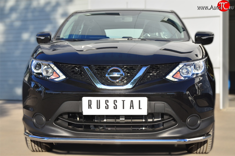 10 399 р. Одинарная защита переднего бампера диаметром 42 мм Russtal Nissan Qashqai 2 J11 дорестайлинг (2013-2019)  с доставкой в г. Санкт‑Петербург