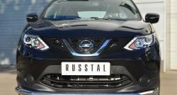 11 449 р. Одинарная защита переднего бампера диаметром 63 мм Russtal Nissan Qashqai 2 J11 дорестайлинг (2013-2019)  с доставкой в г. Санкт‑Петербург. Увеличить фотографию 1