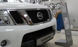 1 469 р. Нижняя сетка на бампер Russtal (черная)  Nissan Pathfinder  R51 (2009-2014) рестайлинг  с доставкой в г. Санкт‑Петербург. Увеличить фотографию 1