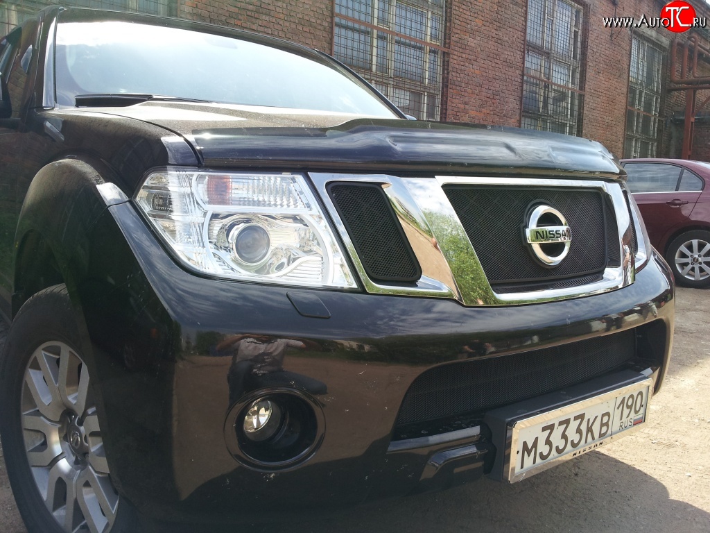 2 879 р. Сетка в решетку радиатора Russtal  Nissan Pathfinder  R51 (2009-2014) рестайлинг (черная)  с доставкой в г. Санкт‑Петербург