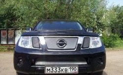 1 539 р. Нижняя сетка на бампер Russtal (хром)  Nissan Pathfinder  R51 (2009-2014)  с доставкой в г. Санкт‑Петербург. Увеличить фотографию 3